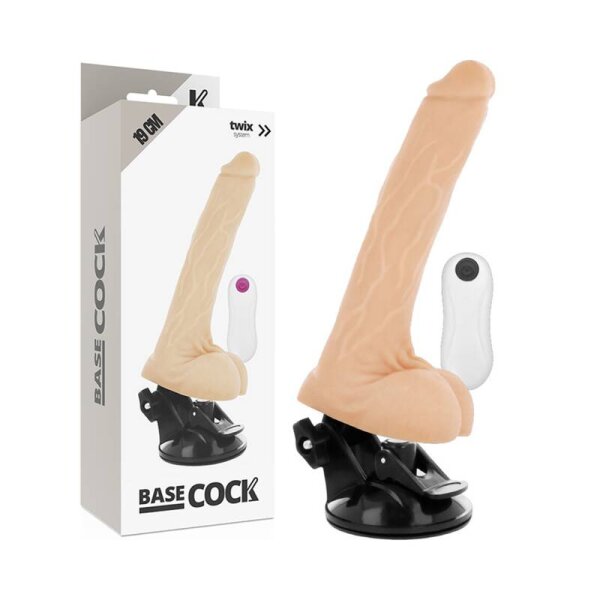 imagen BASECOCK - VIBRADOR REALISTICO CONTROL REMOTO NATURAL 19 CM -O- 4 CM