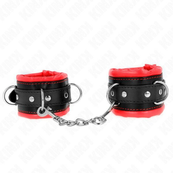 imagen KINK - MUÑEQUERAS ESTILO HEAVY FORRO ROJO AJUSTABLE 20-30 CM X 6 CM