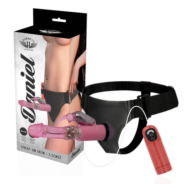 imagen HARNESS ATTRACTION - ARNÉS  DANIEL CON VIBRACIÓN Y ROTACIÓN 18 CM -O- 3.5 CM