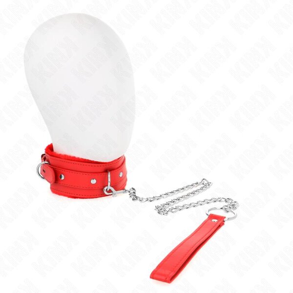 imagen KINK - COLLAR CON CORREA 65 CM CON RESTRICCIONES ROJO AJUSTABLE 36-42 CM X 5.5 CM