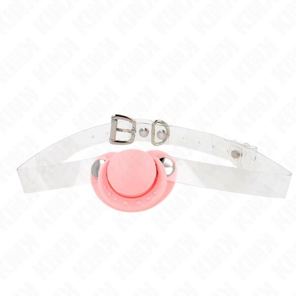 imagen KINK - MORDAZA FORMA CHUPETE 5.5 x 4 CM ROSA AJUSTABLE 43-60 CM