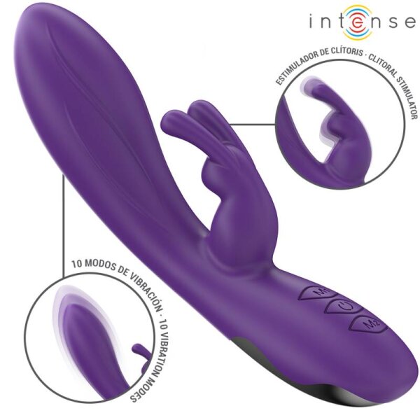 imagen INTENSE - RANDALL VIBRADOR RABBIT 10 VIBRACIONES MORADO