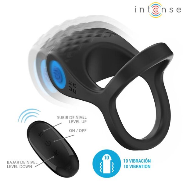 imagen INTENSE - ALEX ANILLO DOBLE VIBRADOR PENE 10 VIBRACIONES NEGRO