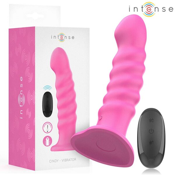 imagen INTENSE - CINDY VIBRADOR TALLA L DISEÑO EN ESPIRAL 10 VIBRACIONES ROSA CONTROL REMOTO