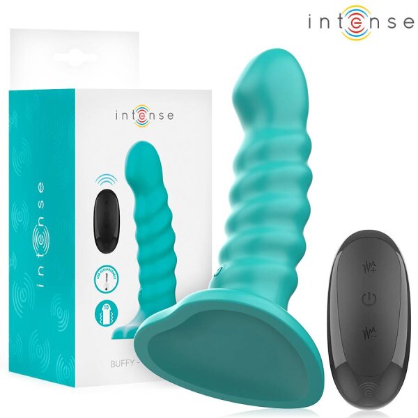 imagen INTENSE - BUFFY VIBRADOR TALLA S DISEÑO EN ESPIRAL 10 VIBRACIONES AZUL CONTROL REMOTO