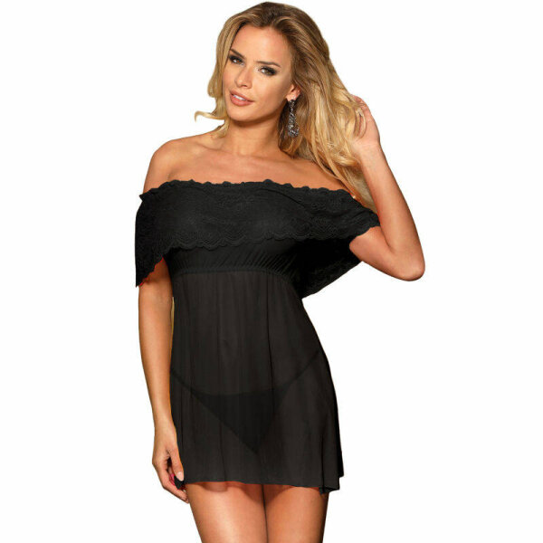 imagen SUBBLIME - SET VESTIDO CORTO + TANGA NEGRO S/M