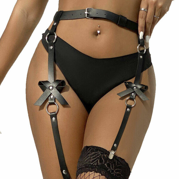 imagen SUBBLIME - ARNÉS DE PIERNA CADENA CUERO NEGRO TALLA ÚNICA