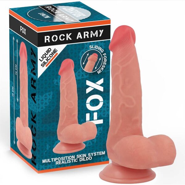 imagen ROCKARMY - FOX DILDO REALISTA DDUAL DENSITY LIQUID SILICONE 19 CM -O- 3.2 CM