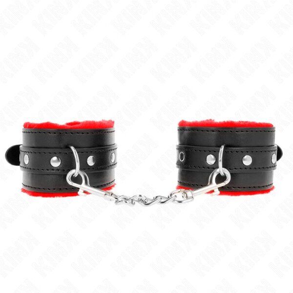 imagen KINK - MUÑEQUERAS FORRADAS PREMIUM ROJO CON CORREA NEGRO AJUSTABLE 17-29 CM X 6 CM