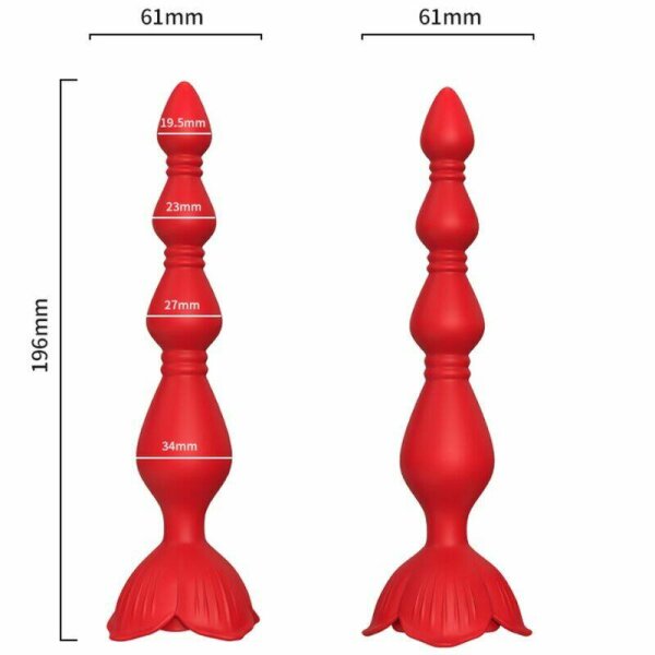 imagen ARMONY - ROSA VIBRADOR PAGODA & PLUG ANAL ROJO