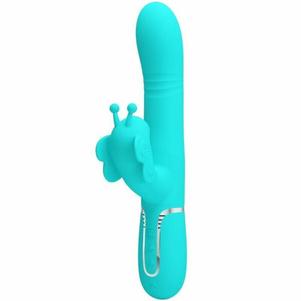 imagen PRETTY LOVE - VIBRADOR RABBIT MULTIFUNCIÓN 4 EN 1 MARIPOSA VERDE AGUA