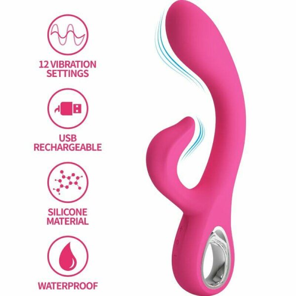 imagen PRETTY LOVE - FRITZ VIBRADOR RABBIT 12 VIBRACIONES ROSA