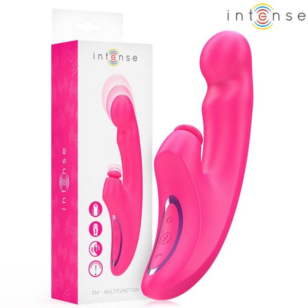 imagen INTENSE - EMI VIBRADOR 13,5 CM MULTIFUNCIÓN 3 EN 1 10 VIBRACIONES ROSA