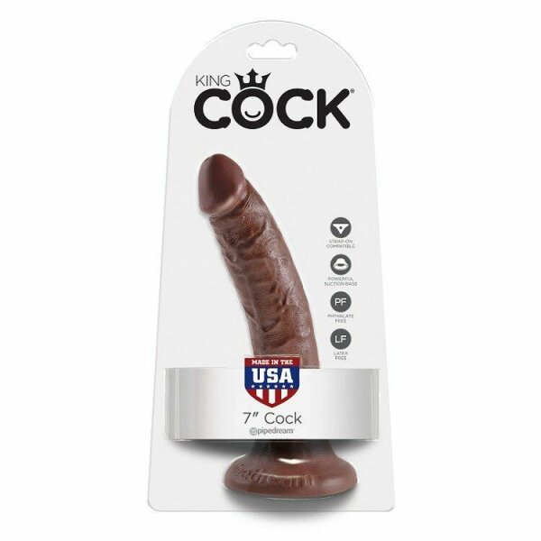 imagen KING COCK - 7 PENE COLOR CHOCOLATE 17.8 CM