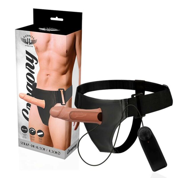 imagen HARNESS ATTRACTION - RNES HUECO GREGORY CON VIBRADOR 16.5 CM -O- 4.3 CM