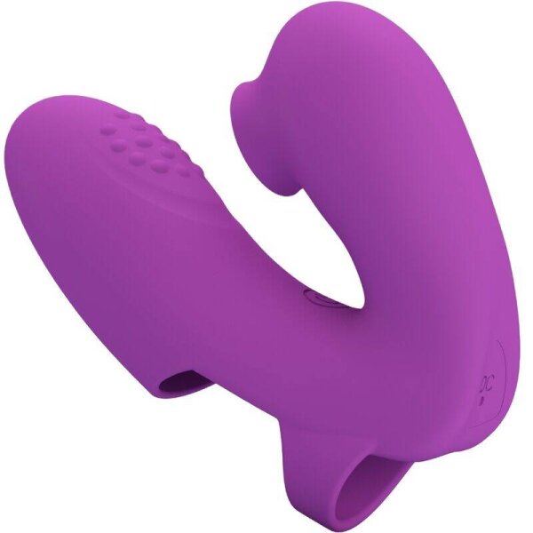 imagen PRETTY LOVE - ATHENA VIBRADOR DE DEDO CON ESTIMULADOR CLÍTORIS MORADO