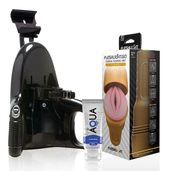 imagen FLESHLIGHT - STAMINA GO TRAINING UNIT LADY + UNIVERSAL LAUNCH + LUBRICANTE AQUA QUALITY 50 ML