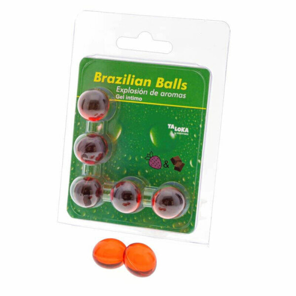imagen TALOKA - BRAZILIAN BALLS GEL ÍNTIMO FRESA & CHOCOLATE 5 BOLAS