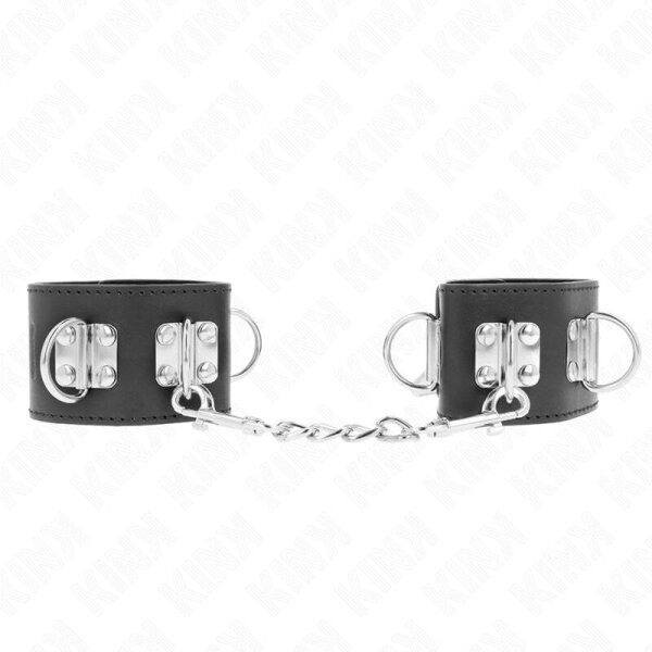 imagen KINK - MUÑEQUERAS MULTIPOSICIÓN CON CIERRE CANDADO NEGRO AJUSTABLE 16-23 CM X 5.5 CM