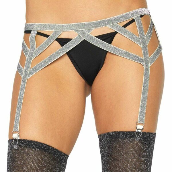 imagen LEG AVENUE - LIGUERO LUREX PLATEADO TALLA UNICA