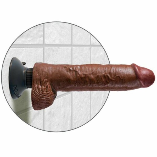 imagen KING COCK - DILDO VIBRADOR CON TESTICULOS 25.5 CM COLOR MARRON